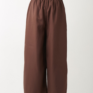 Eシルケットツインサイドスリットワイドパンツ ブラウン