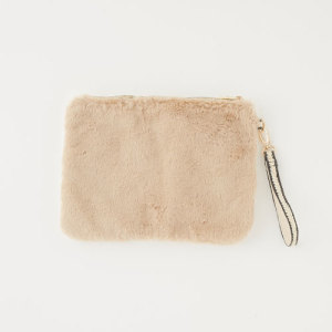 バイカラーファークラッチ ベージュ