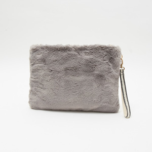 バイカラーファークラッチ ライトグレー