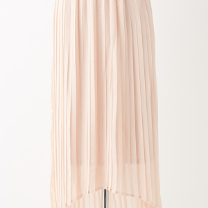 シフォン イレヘムロングプリーツスカート ピンク