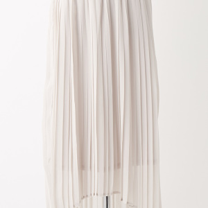 シフォン イレヘムロングプリーツスカート ライトグレー