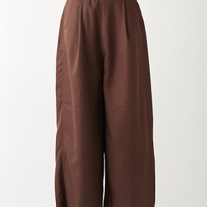 Eシルケットツインサイドスリットワイドパンツ ブラウン
