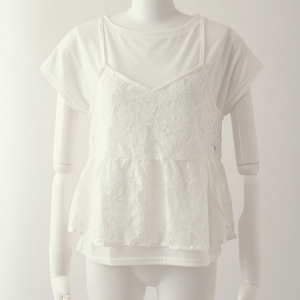 Tシャツ＆ビスチェセット シロ×シロ