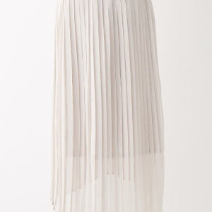 シフォン イレヘムロングプリーツスカート ライトグレー