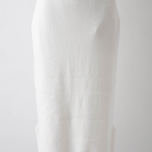 裾スリットゴム編みロングニットスカート オフ